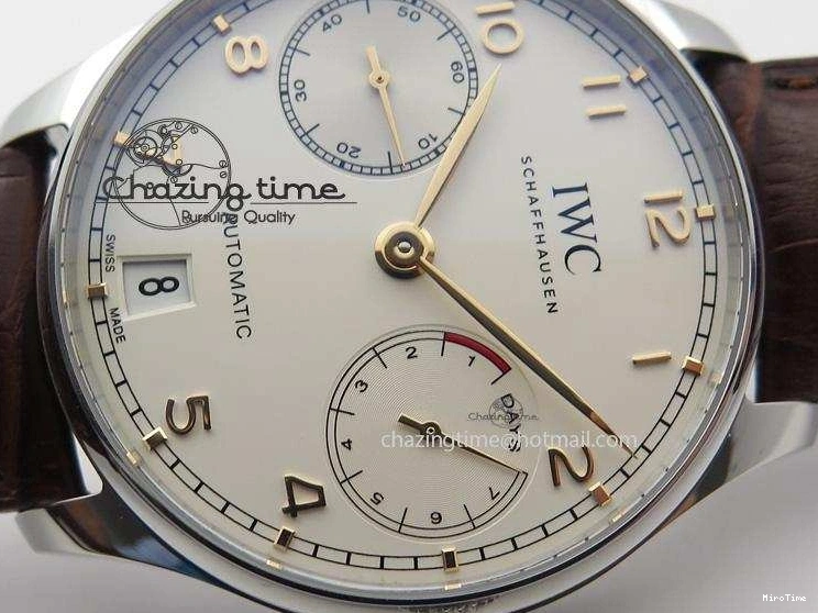 MIROTIME 1228 MoistureWicking Portuguese Real PR IW500704 ZF 1:1 Best Edition On Brown Leather Strap A52010 V 7311